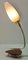 Vintage Tischlampe mit milchweißem Glasschirm und Messingbeschlag / Holzfuß 4