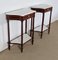 Small Louis XVI Mahogany and Carrara Marble Consoles, Early 20th Century, Set of 2 2