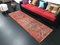 Turkish Red Color Distressed Entryway Long Runner Rug 4