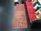 Turkish Red Color Distressed Entryway Long Runner Rug 1