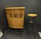 Wood, Wicker and Wrought Iron Bar Cabinet with Stool, 1960s, France., Set of 2 18