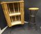 Wood, Wicker and Wrought Iron Bar Cabinet with Stool, 1960s, France., Set of 2 13
