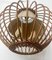 Mid-Century French Rattan Pendant Birdcage Lamp, 1950s 3