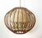 Mid-Century French Rattan Pendant Birdcage Lamp, 1950s 1