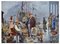 Elio Ferrara, Marché Aux Puces, años 80, óleo sobre lienzo, enmarcado, Imagen 2
