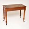Viktorianischer Schreibtisch oder Schreibtisch aus Nussholz mit Lederplatte 10