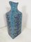 Italienische Vase in Blau mit Blattdekoration von Bitossi, 1960er 3