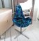 Italian Style Chrome Dining Chairs with Original Blue Velvet Upholstery, 1970s, Set of 4 11