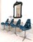 Italian Style Chrome Dining Chairs with Original Blue Velvet Upholstery, 1970s, Set of 4 2