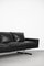 Scandinavian Minimalist Black Leather 3-Seater Sofa with Metal Legs, 1960s, Image 13