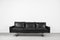 Scandinavian Minimalist Black Leather 3-Seater Sofa with Metal Legs, 1960s 20