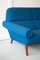 Dänisches Blaues Sofa aus Teak 3