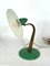 Moderne italienische Mid-Century Tischlampe aus Messing & grüner Lackierung, 1950er 5