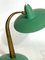 Lámpara de mesa italiana Mid-Century moderna de latón y laca verde, años 50, Imagen 9