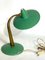 Moderne italienische Mid-Century Tischlampe aus Messing & grüner Lackierung, 1950er 11