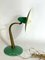 Lámpara de mesa italiana Mid-Century moderna de latón y laca verde, años 50, Imagen 8