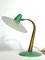 Moderne italienische Mid-Century Tischlampe aus Messing & grüner Lackierung, 1950er 2