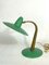 Lámpara de mesa italiana Mid-Century moderna de latón y laca verde, años 50, Imagen 14