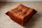 Orangefarbener Togo Pouf und 2-Sitzer Sofa aus Samt von Michel Ducaroy für Ligne Roset, 2er Set 5