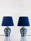 Lampes Artisanales Vintage en Bleu de Delft de Boch Frères Keramis, Set de 2 1