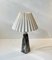 Scandinavian Modern Black White Sgrafitto Table Lamp by Elisabeth Loholt, 1950s, Image 1