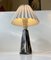 Scandinavian Modern Black White Sgrafitto Table Lamp by Elisabeth Loholt, 1950s, Image 3