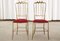 Italian Chiavari Chair in Brass with Red Seat, 1950s 1