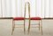 Italian Chiavari Chair in Brass with Red Seat, 1950s 4