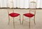 Italian Chiavari Chairs in Brass with Red Seat, 1950s, Set of 4 6