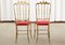 Italian Chiavari Chairs in Brass with Red Seat, 1950s, Set of 4 7