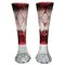 Art Deco French Cut and Grinded Lead Crystal Vases in the Style of Saint Louis, Set of 2 1