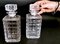 Italian Cut and Polished by Hand Ground Crystal Bottles, Set of 2 20