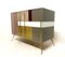 Vintage Colored Glass and Brass Sideboard, 1970s 6