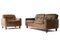 Norwegian Two-Seater Sofa and Armchair in Buffalo Leather by Sigurd Ressell for Vatne Mobler, 1970s, Set of 2, Image 1