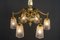 Art Deco Glass Shasdes Chandelier, Vienna, 1920s 8