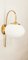 Ottone Wandlampe mit Ovalem Weißem Glas 7