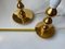 Lámparas de mesa en forma de lágrima bañadas en oro de 24 quilates de Hugo Asmussen, Denmark, años 70. Juego de 2, Imagen 6