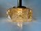 Scandinavian Modern Brass and Honey Glass Ceiling Lamp by Vitrika, 1960s, Image 4