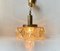 Scandinavian Modern Brass and Honey Glass Ceiling Lamp by Vitrika, 1960s 3