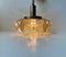 Scandinavian Modern Brass and Honey Glass Ceiling Lamp by Vitrika, 1960s 2