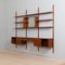 Danish Teak Wall Unit with 4 Cabinets and Modular Shelving System in the Style of Sorensen by Cadovius, 1960s 9