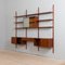 Danish Teak Wall Unit with 4 Cabinets and Modular Shelving System in the Style of Sorensen by Cadovius, 1960s 6