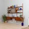Danish Teak Wall Unit with 4 Cabinets and Modular Shelving System in the Style of Sorensen by Cadovius, 1960s 5