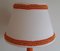 Lampada da tavolo vintage con base in ceramica arancione e paralume in tessuto bianco crema di Aro Lights, Germania, anni '70, Immagine 5