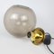 Large Brass with Smoked Glass Ball Pendant from Limburg, 1970s 4
