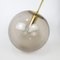 Large Brass with Smoked Glass Ball Pendant from Limburg, 1970s 3