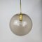 Large Brass with Smoked Glass Ball Pendant from Limburg, 1970s 2