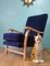 Mid-Century English Velvet Armchair, 1950s, Image 6