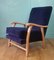 Mid-Century English Velvet Armchair, 1950s, Image 1