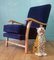 Mid-Century English Velvet Armchair, 1950s, Image 10